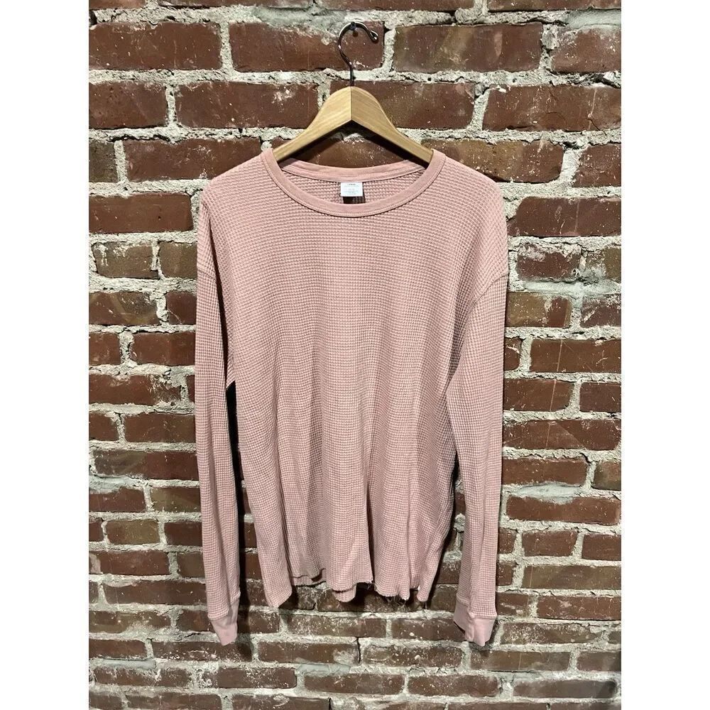 Urban Outfitters Mens Pink Long Sleeve Ribbed Shirt Size XL